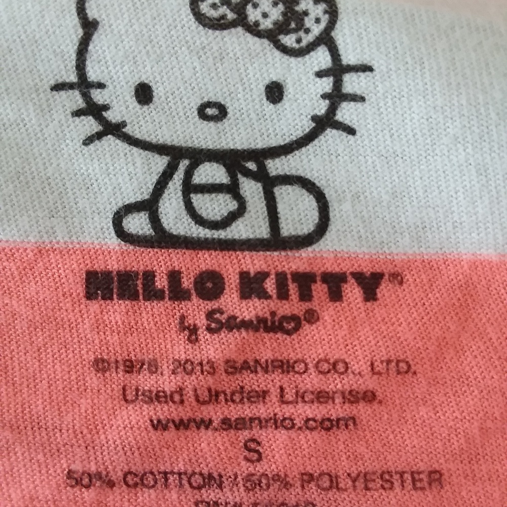Hello Kitty Pink Striped Shirt Sanrio Junior Small - Picture 6 of 6